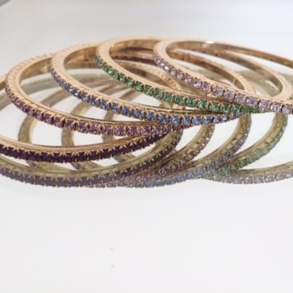 Five Crystal Bangles - image 1